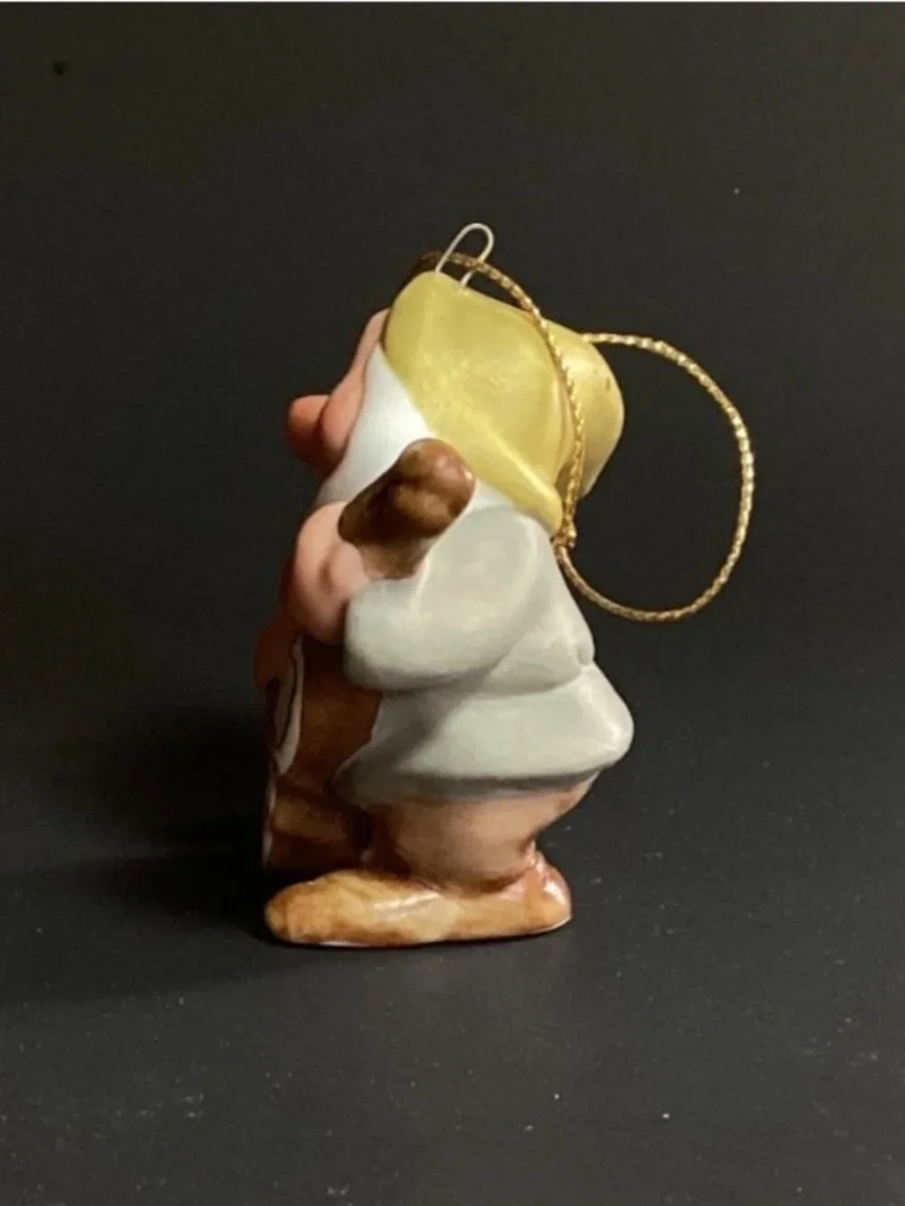 Vintage Schmid Disney Christmas Ornament Bashful of Seven Dwarves Playing Bass
